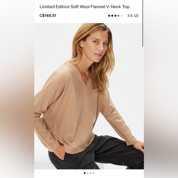 Wool Flannel V-Neck sweater. NWOT - Picture 5 of 7